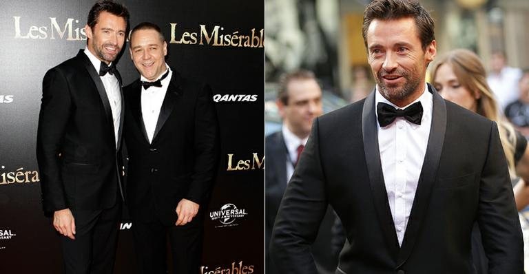 Hugh Jackman usa traje Dolce & Gabbana ao lado de Russell Crowe - Getty Images