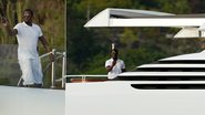 P. Diddy curte passeio em belo iate em St. Barths, no Caribe - Splash News splashnews.com