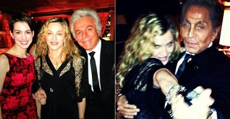 Madonna, Anne Hathaway, Giancarlo Giammetti e Valentino Garavani - Reprodução/ Twitter