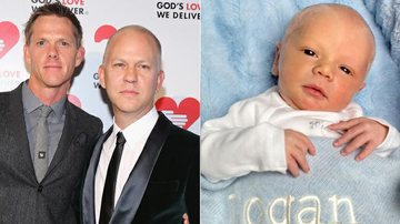 David Miller e Ryan Murphy; o filho do casal, Logan - Getty Images; Reprodução / Twitter