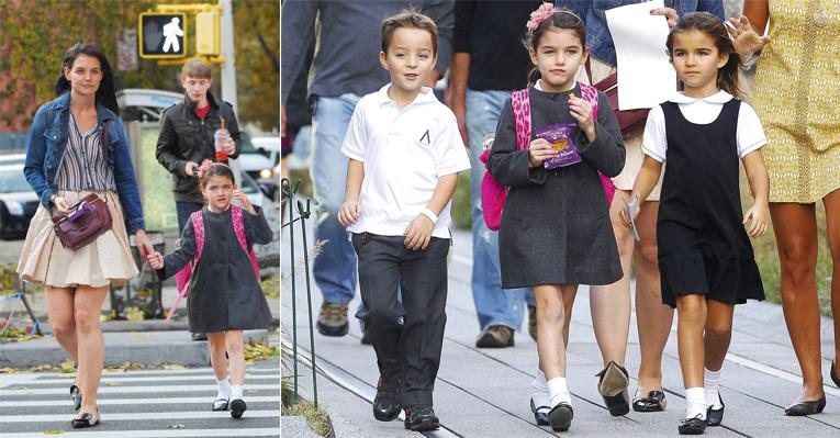 Mesmo com a atribulada rotina de apresentações na Broadway, a ex-mulher do astro Tom Cruise faz questão de levar a herdeira à escola. Apesar de tímida, Suri acumula amigos. - The Grosby Group