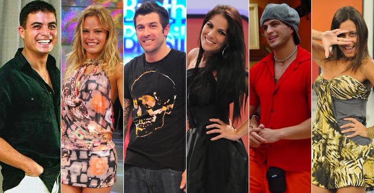 Ex-BBBs Dhomini, Natália, Cristiano, Anamara, Kléber Bambam e Lia Khey - Divulgação/ Globo