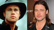 Brad Pitt em cena de 'Sete Anos no Tibet' e atualmente - Divulgação e Getty Images