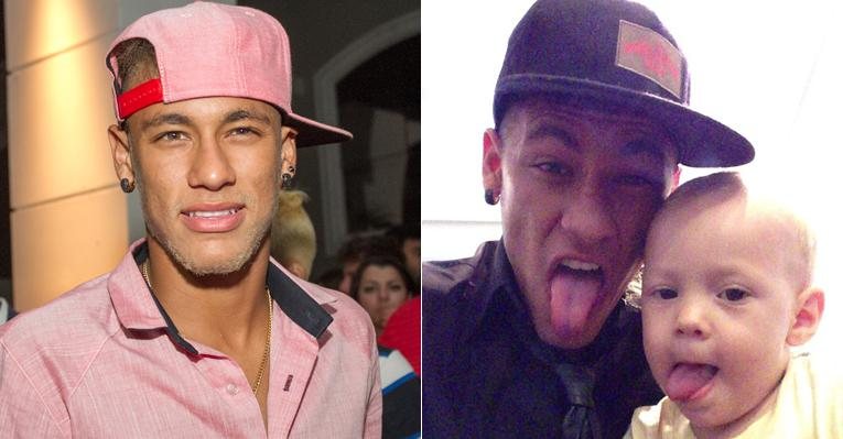 Neymar e o pequeno Davi Lucca se divertem fazendo fotos - Reprodução / Instagram