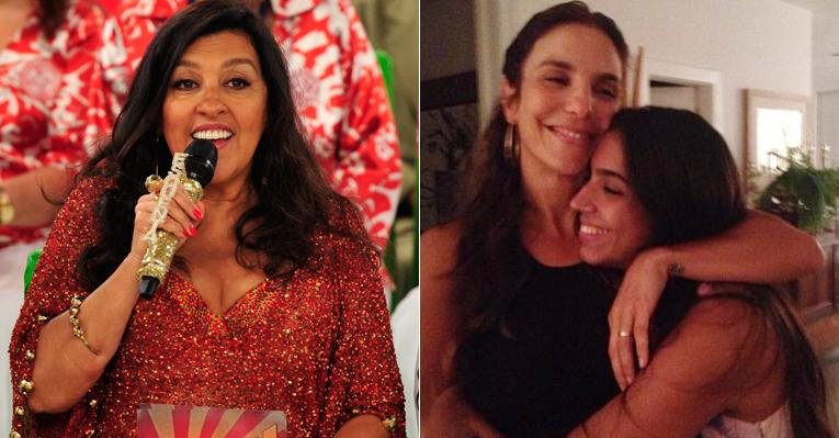 Regina Casé mostrou uma foto de sua filha, Benedita, dando um abraço na cantora Ivete Sangalo - Instagram/TV Globo