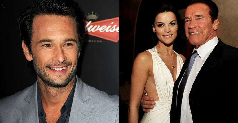 Rodrigo Santoro, Jaimie Alexander e Arnold Schwarzenegger na pré-estreia de 'O Último Desafio' - Getty Images