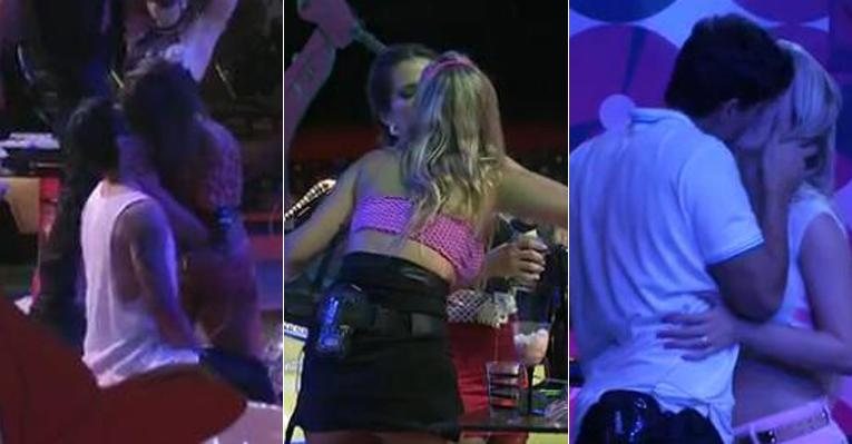 Agito da Festa Retrô inspira selinhos entre os participantes do 'BBB13' - Reprodução/TV Globo