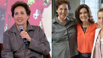 Claudia Jimenez com Fátima Bernardes e Carolina Dieckmann - Reprodução / TV Globo