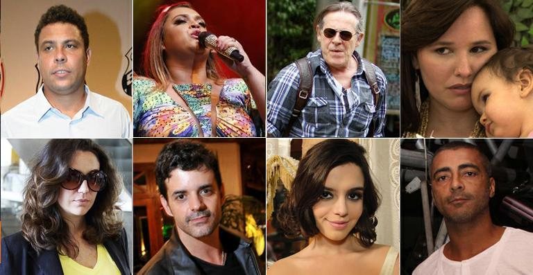 Ronaldo, Preta Gil, José de Abreu, Mariana Belém, Maria Rita, Jorge Pontual, Giovanna Lancellotti e Romário - Arquivo Caras Online