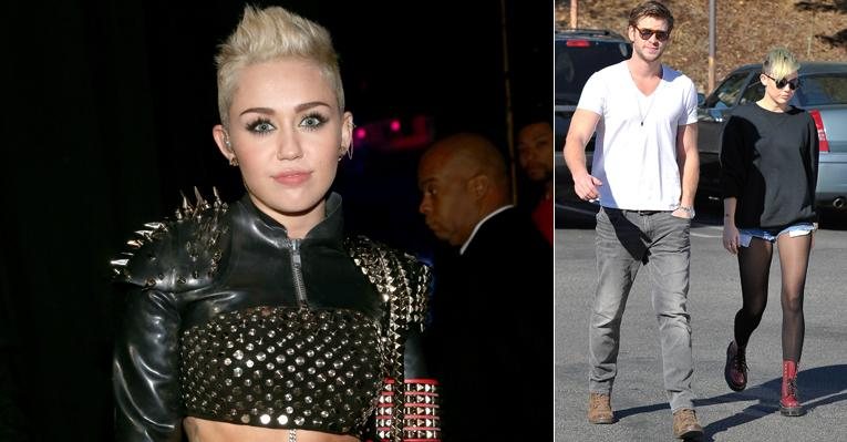 Miley Cyrus com o noivo Liam Hemsworth - Getty Images/Grosby Group