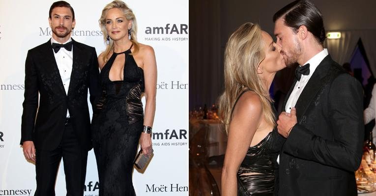 Sharon Stone e o modelo argentino Martin Mica - Getty Images