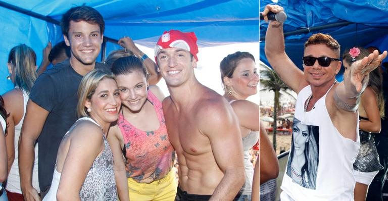 Alice Wegmann e o irmão, Marcos Wegmann, Daniele e Diego Hypólito fazem a festa no trio elétrico com Netinho - Felipe Assumpção/ AgNews