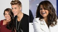 Justin Bieber com a mãe, Pattie Mallette, e Selena Gomez - Getty Images