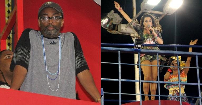 O diretor Spike Lee, que está no Brasil para as filmagens do documentário 'Go, Brazil, Go', acompanhou o  bloco de Daniela Mercury, em Salvador - Rodrigo dos Anjos / AgNews