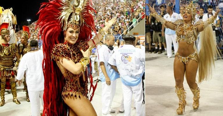 Claudia Raia e Raíssa de Oliveira no desfile da Beija-Flor de Nilópolis - Marcos Ferreira/ FotoRioNews