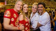 Justus e a filha Fabiana aplaudem com Xuxa e Junno desfile do Salgueiro. A apresentadora e o cantor estrearam para os flashes de CARAS. - Cadu Pilotto