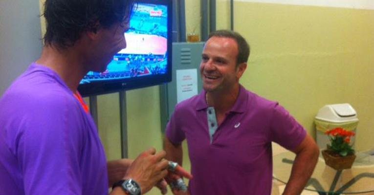 Rafael Nadal conversa com Rubinho nos bastidores do Brasil Open - Reprodução/Facebook