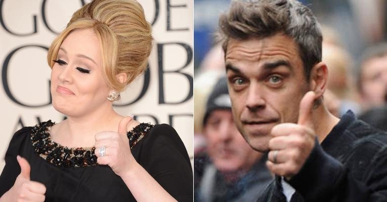 Adele e Robbie Williams - Fotomontagem