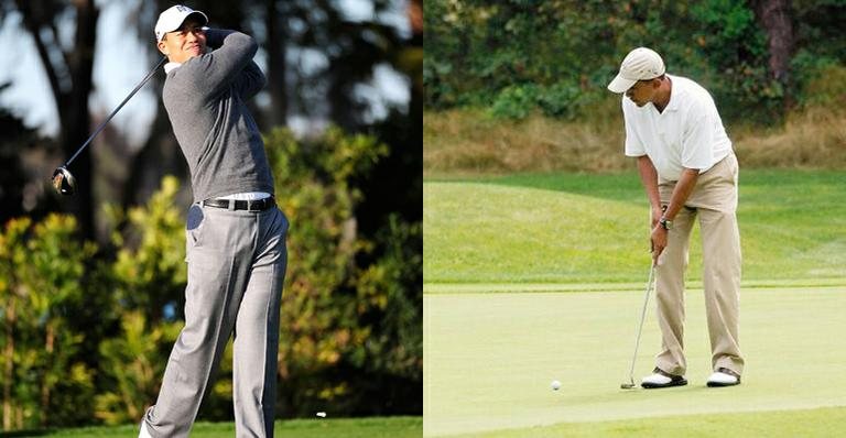 Tiger Woods e Barack Obama jogam golfe - Getty Images/Reuters