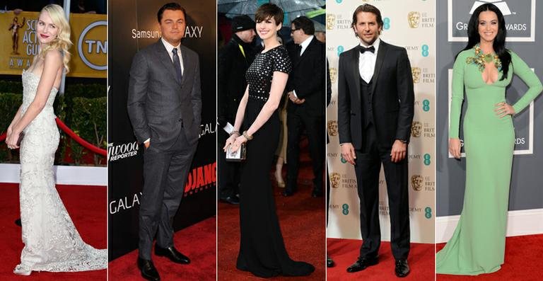 Naomi Watts, Leonardo DiCaprio, Anne Hathway, Bradley Cooper e Katy Perry - Getty Images