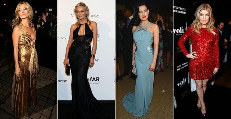 Kate Moss, Sharon Stone, Dita Von Teese e Fergie - Getty Images