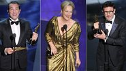 Jean Dujardin, Meryl Streep e Michel Hazanavicius, vencedores do Oscar 2012 de Melhor Ator, Atriz e Diretor, respectivamente - Getty Images