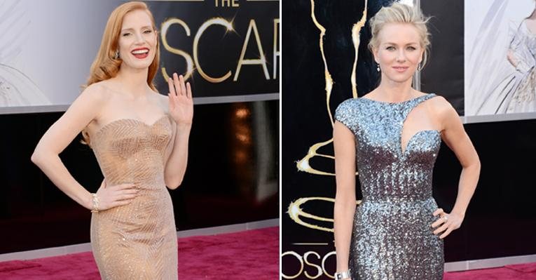 Jessica Chastain e Naomi Watts elegeram Armani e colocaram a grife no topo do placar fashion do Oscar 2013 - Getty Images