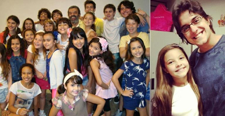 Elenco de 'Chiquititas' se reúne nos bastidores da novela. À direita, Guilherme Boury e Júlia Gomes - Instagram/Reprodução