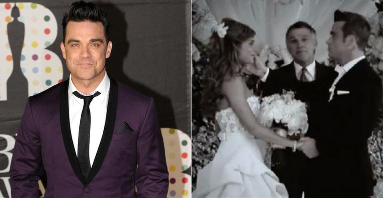 Robbie Williams mostra vídeo com momentos de seu casamento - Getty Images; Reprodução / Youtube