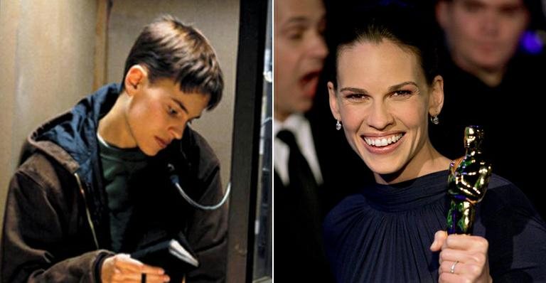 Hilary Swank recebeu seu segundo Oscar de Melhor Atriz em 2005, por 'Menina de Ouro'. O primeiro havia faturado em 1999, pela atuação em 'Meninos Não Choram' - Getty Images/ Reprodução