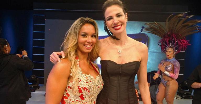 A bela personal trainer Milena Nogueira, mulher do cantor Diogo Nogueira, vai ao programa de Luciana Gimenez, na RedeTV!, SP. - -