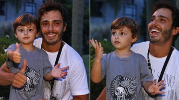 Thiago Rodrigues com o filho, Gabriel - Reprodução / TV Globo