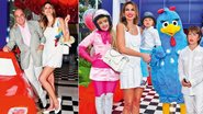 O abraço do casal, pais de Lorenzo, na festa que teve como temas os desenhos Carros e Galinha Pintadinha.
Luciana com os filhos, o aniversariante e Lucas Jagger. - João Passos/ Brasil Fotopress