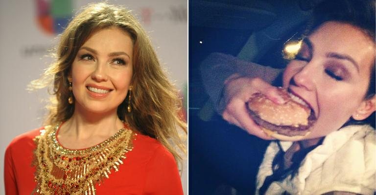 Thalia devora sanduíche no carro - Getty Images/Reprodução Instagram