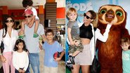 Márcio com a mulher, Andrea Santa Rosa, e os filhos, Nina, Pedro e Felipe; Danielle Winits com os pequenos Guy e Noah - Felipe Assumpção / Agnews