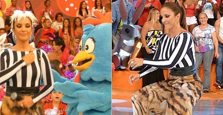 Ivete Sangalo vestida de Galo Carijó e "descendo até o chão" em gravação do 'Esquenta' - Reprodução/ Esquenta