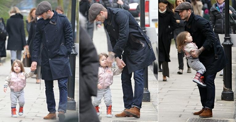 David Beckham passeia com sua pequena Harper por Londres - The Grosby Group