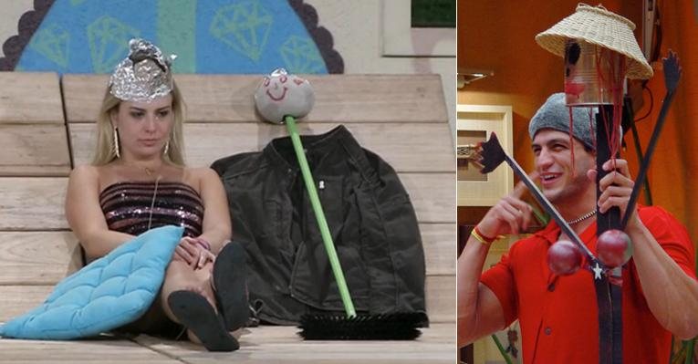 Triste com a eliminação de André, Fernanda criou um boneco em alusão ao seu "príncipe". E não é que lembrou a boneca feita de sucata Maria Eugênia, de Kleber Bambam, do 'BBB1'? - Fotomontagem