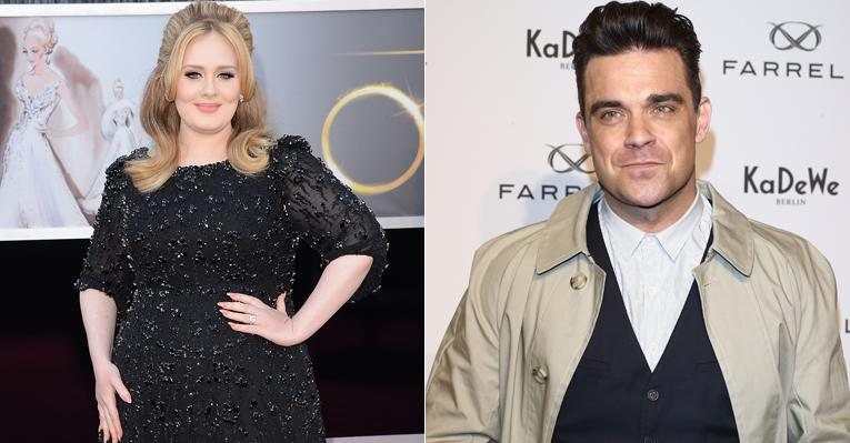 Adele já teria concordado em gravar um dueto com Robbie Williams para o próximo álbum do cantor - Getty Images