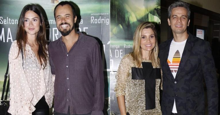 Os casais Flavia Alessandra com Otaviano Costa e Paulinho Vilhena com sua Thaila Ayala na pré-estreia de 'Uma História de Amor e Fúria', no Rio - Felipe Assumpção / AgNews