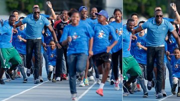 Usain Bolt durante sua visita ao projeto social Futuro Olímpico, no Rio de Janeiro - Reuters