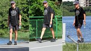 Ney Latorraca se exercita ao redor da Lagoa Rodrigo de Freitas, no Rio de Janeiro - Wallace Barbosa/AgNews