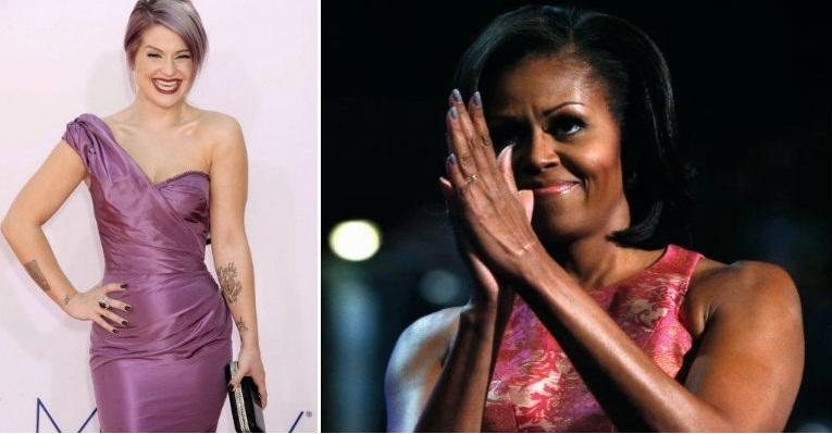 Na festa do Emmy em 2012, Kelly Osbourne usou o esmalte Azature, feito de diamantes negros e considerado o mais caro do mundo, US$ 250 mil. Michelle Obama usou um esmalte cinza-azulado na Conferência do Partido Democrata - Getty Images/ Reuters/ Foto-montagem