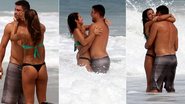 Ronaldo e a namorada, Paula Morais, na praia do Leblon - Wallace Barbosa/ AgNews