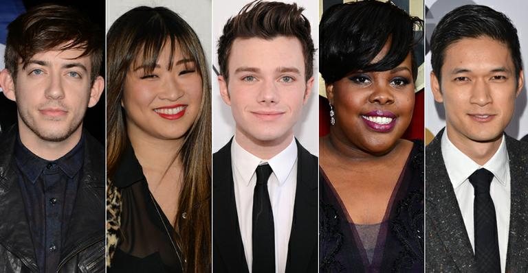 Kevin McHale, Jenna Ushkowitz, Chris Colfer, Amber Riley e Harry Shum Jr. - Getty Images