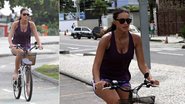 Débora Nascimento pedala pela Barra da Tijuca, Rio de Janeiro - Fábio Martins/AgNews