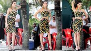 De barriga de fora, Isabeli Fontana é fotografada para campanha em orla do Rio de Janeiro - Wallace Barbosa / AgNews