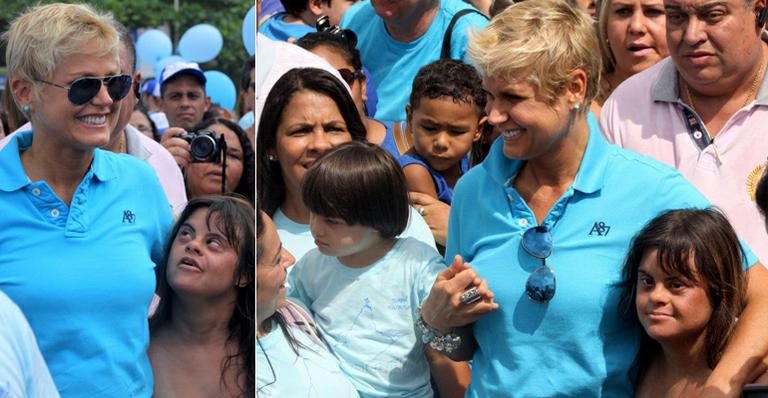 Xuxa participa da passeata 'Tudo Azul' no Rio de Janeiro - J.Humberto / AgNews