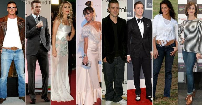 O antes e depois de David Beckham, Sabrina Sato, Justin Timberlake e Deborah Secco - Getty Images/ Arquivo CARAS