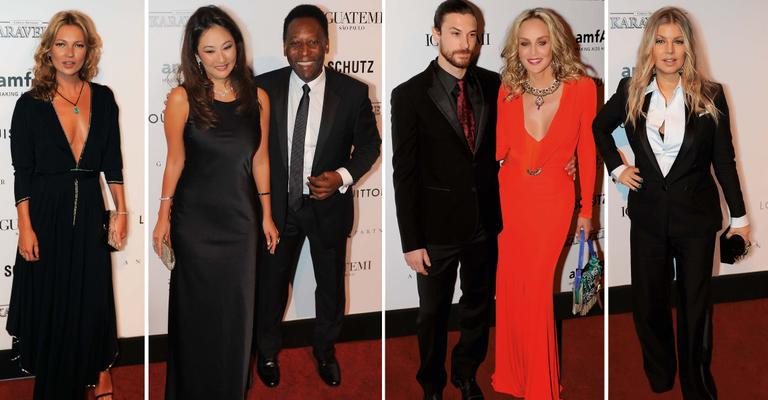 Kate Moss, de vestido vintage. O casal Márcia Aoki e Pelé. Martin Mica e Sharon Stone, de Roberto Cavalli e bolsa Fendi. Fergie. - Divulgação